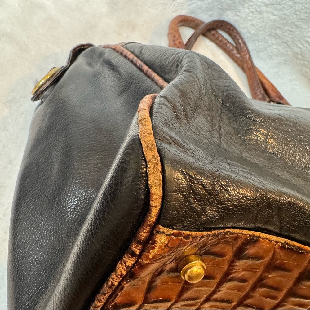 Brahmin vintage Tuscan crocodile black brown leather bag purse - Picture 8 of 14